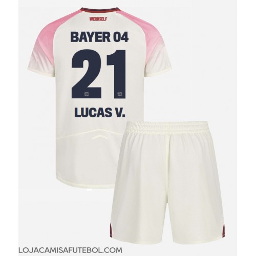 Camisa de Futebol Bayer Leverkusen Lucas Vazquez #21 Equipamento Secundário Infantil 2025-26 Manga Curta (+ Calças curtas)